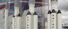 Scale models of the Angara launch vehicle family.                   