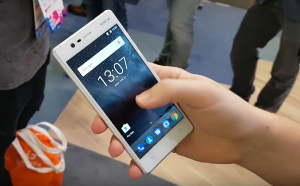 A Nokia 3 smartphone is displayed. (YouTube) 