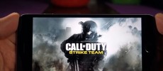 'Call of Duty Strike Team' is being run on an iPhone. 