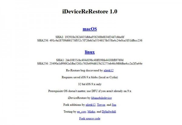32-bit Jailbreaking Expands Coverage from iOS Firmware Versions 6-10 with Public Release of iDeviceReRestore 1.0.1