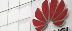 The logo of the Huawei Technologies Co. Ltd. is seen outside its headquarters.