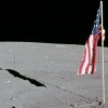 The American flag planted on the lunar surface by the two-man crew of Apollo 12.                   