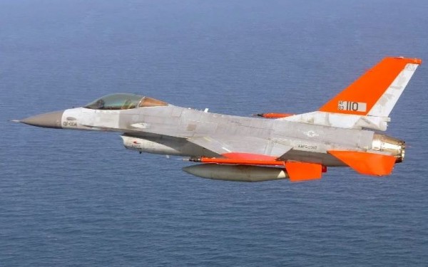 Unmanned F-16 autonomous drone.               