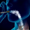A representation on how smoking could lead to lung cancer. 