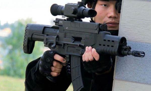 China's new ZH-05 assault rifle with airburst grenade launcher.           