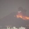 Volcanic lightning and lava flowed from Mt. Sakurajima that erupted last Friday night in Japan.