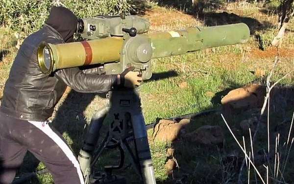 Free Syrian Army fighter prepares to unleash TOW against a Russian tank of the Syrian Arab Army.                 