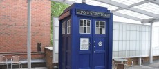 The TARDIS time machine from Doctor Who.                