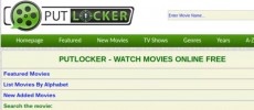  Putlocker interface is being shown on the web. 