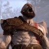 Kratos shouts before attacking an enemy beast.
