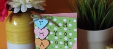 A Mother's Day card is displayed. 