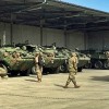 U.S. Army Stryker IFVs in Germany garbed in Barracuda MCS.                
