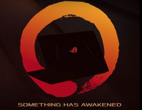 A Ryzen logo is displayed along with the potential Asus ROG device powered by AMD Ryzen. 