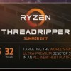 AMD displays the initial specs of their AMD Ryzen Threadripper CPU. 