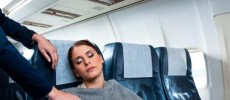 Woman Sleeping on Plane