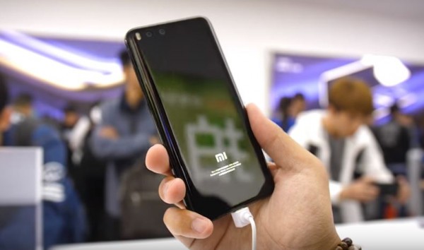 Xiaomi Mi 6 flagship device is showcased during a tech-event. 
