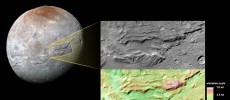 A close-up of the canyons on Charon, Pluto's big moon, taken by New Horizons during its close approach to the Pluto system last July.