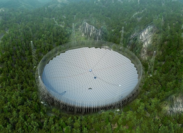 China's FAST telescope is slated to be bigger than the Arecibo Observatory in Puerto Rico.
