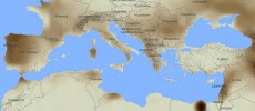 For January 2012, brown shades show the decrease in water storage from the 2002-2015 average in the Mediterranean region. Units in centimeters. The data is from the Gravity Recovery and Climate Experiment, or GRACE, satellites, a joint mission of NASA and