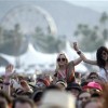Concert-goers cheer during a performance by 'The xx' at the Coachella Music Festival in Indio, California April 17, 2010.