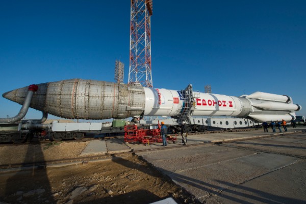 Roscosmos' Proton rocket that will launch the ExoMars mission tomorrow.