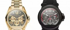 Michael Kors calls the smartwatch lineup “Access,” offering a black version for men and a gold version for women.