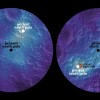 This polar hydrogen map of the moon’s northern and southern hemispheres identifies the location of the moon’s ancient and present day poles. In the image, the lighter areas show higher concentrations of hydrogen and the darker areas show lower concentrati