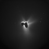 Enhanced NAVCAM image of Comet 67P/C-G taken on 27 March 2016, 329 km from the comet nucleus. 