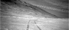 A dust devil on the Meridini Planum region on Mars, captured by NASA's Opportunity rover.