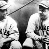 Lou Gehrig L) and Babe Ruth (R)