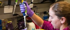 Lee Organick, a UW computer science and engineering research scientist, mixes DNA samples for storage. Each tube contains a digital file, which might be a picture of a cat or a Tchaikovsky symphony.