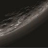 This image of haze layers above Pluto’s limb was taken by the Ralph/Multispectral Visible Imaging Camera (MVIC) on NASA’s New Horizons spacecraft. About 20 haze layers are seen; the layers have been found to typically extend horizontally over hundreds of 