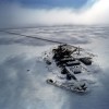 Desolate Alaska landscape around Prudoe Bay Oil Field