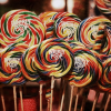 Lollipops containing high amounts of sugar.