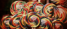 Lollipops containing high amounts of sugar.