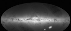 An all-sky view of stars in our Galaxy – the Milky Way – and neighbouring galaxies, based on the first year of observations from ESA’s Gaia satellite, from July 2014 to September 2015.