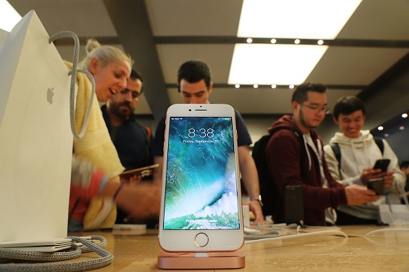 The new iPhone 7 is displayed on a table at an Apple store in Manhattan in New York City.