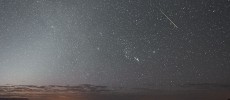  A Perseid meteor streaks across the sky above Inspiration Point early in Bryce Canyon National Park, Utah. 