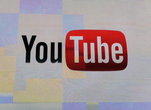 The YouTube logo appears on screen at the International Consumer Electronics Show at the Las Vegas Hotel & Casino in Las Vegas, Nevada. 