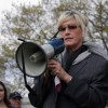 Consumer advocate Erin Brockovich, who highlighted toxic chemical chromium -6, addresses a rally against the federal government's support for what they say is a known polluter on Capitol Hill in Washi