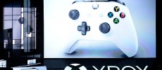 The new Microsoft Xbox One S console is announced during the Microsoft Xbox news conference at the E3 Gaming Conference in Los Angeles, California.