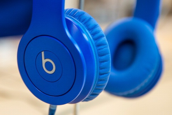 Beats headphones are sold in an Apple store in New York City. 