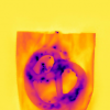 A pretzel photographed using a radiometric thermal camera.