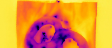 A pretzel photographed using a radiometric thermal camera.