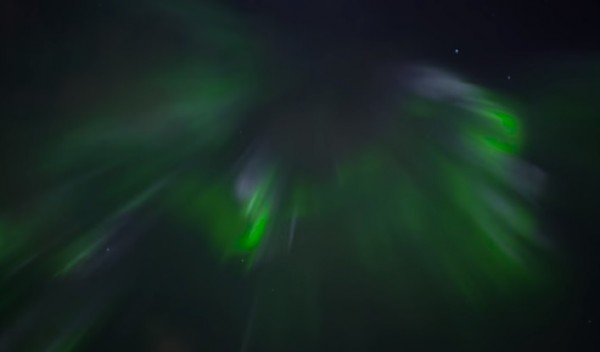 Northern lights over Reykjavík, Iceland on September 25, 2016.