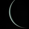 Voyager 2 captured this moody parting shot of Uranus as the spacecraft sped off toward its next adventure at Neptune.