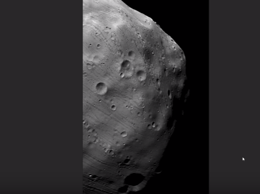 Representation of the surface of Phobos.