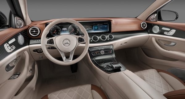 The E-class car has autonomous-driving capabilities that let car go farther on its own before the driver takes over and stay on track on curvier roads.