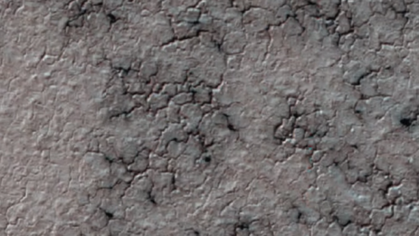 The spider-like structures called "araneiform" on the surface of Mars.