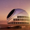 An artist's rendering of the telescope at sunset. (Thirty Meter Telescope Observatory)